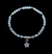 Bransoletka biało złota koraliki zawieszka 