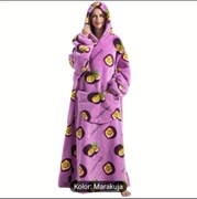 Kocobluza długa ciepła bluza z kapturem i kieszeniami