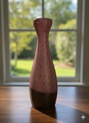 Wazon ceramiczny, Vintage z lat 60. XX w. 26cm. Róż, brąz. Stary. Dzban.