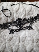 Czarna koronkowa maseczka maska na oczy ażurowa wenecka sensualna