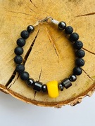 Bransoletka z kamieni naturalnych, bursztyn, szczęście , talizman 