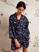 Apricot granatowe kimono w kwiaty 100% bawełna nowe z metką L 40 narzutka