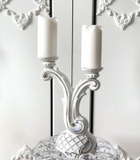 POLSKA PORCELANA Duży stary porcelanowy świecznik