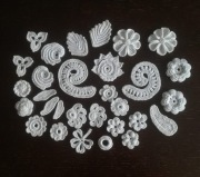 30 szt, aplikacje, kwiaty, liście, haft szydełkowy irlandzki, 2D, 3D