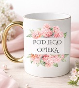 Kubek złoty z napisem „Pod Jego Opieką” – wyjątkowy prezent