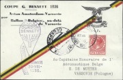 Poczta balonowa Gordon Bennett 1936 Belgica z Holandii