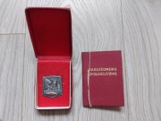 Odznaka Zasłużonemu Opolszczyźnie + etui + legitymacja 1980
