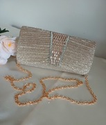 Wizytowa Kopertówka - Złoty brokat