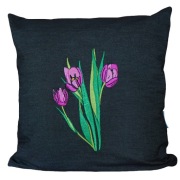 Poszewka na poduszkę 40x40 haft różowe tulipany