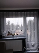 Firanki biało srebrne kpl balkon 