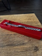 Bransoletka męska Italy srebrna splot pancerka blaszka