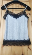 Top Intimissimi kaszmir + koronka S / M szary | elegancki basic