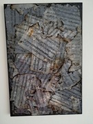 Obraz 60*40cm. Płótno na ramie. Papier. Żywica epoksydową.