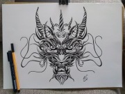  Rysunek: smok - cienkopis - blok t. A3, 250 g/m2