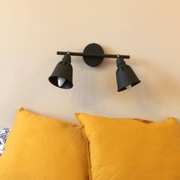 Kinkiet czarny podwójny