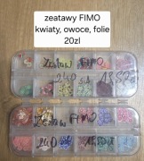 Zestawy FIMO kwiaty owoce dekoracje do biżuterii ozdoby zestaw