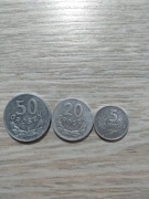 3 Monety 5gr, 20gr, 50gr