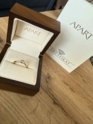 Pierścionek z żółtego złota z brylantem - SI2/H - 0,21 ct - próba 585 