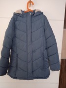 Piękna , ciepła kurtka dziewczęca Okaidi na futerku r 152/12 lat