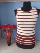 Nowy Top w Paski PRIMARK | Rozmiar S | 70% Wiskoza | Prążkowany