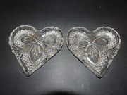 Salaterki szklane serce, Ząbkowice?, PRL, vintage, retro