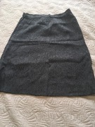 Vintage Spódnica damska czarna wzorzysta retro PRL M L poliester 