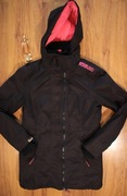 Kurtka Superdry r. M ciemny brąz z kapturem ocieplana damska
