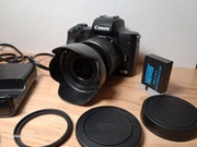 Canon EOS M50 mark II, filtr UV, dodatkowy akumulator
