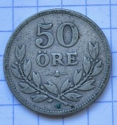 01342 Szwecja 50 ore 1916 srebro 