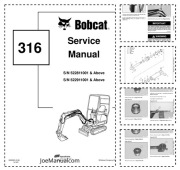 Bobcat 316 Excavator Service Manual Instrukcja serwisowa, napraw, schematy