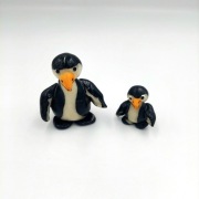 Figurki zestaw pingwiny modelina vintage lata 80 pingwin penguin retro