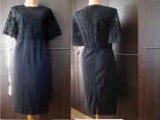 Elegancka wyjściowa czarna sukienka  z koronką   4XL 48/50