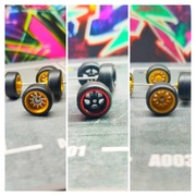 Kółka z gumowymi oponami 1:64 Hot Wheels zestaw do custom 3 modeli autek 