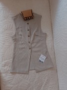 (36/38) ASOS Design/Beżowa kamizelka ołówkowa z Londynu, NOWA 