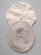 Vintage retro beret wełna 2 sztuki