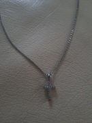 naszyjnik srebrny krzyżyk cyrkonie regulowany