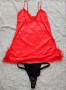 Komplet koszulka nocna stringi S/M czerwony 