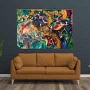 Obraz abstrakcyjny Kakofonia 70x100 cm - akryl na płótnie