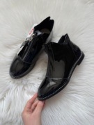 Czarne botki lakierowane skóra santorio 38