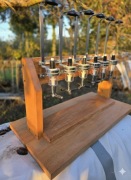 Unikatowy drewniany drinkbar / stojak na alkohol (6 butelek) - Handmade
