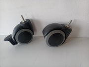 Kółka meblowe czarne z hamulcem lub bez do szafek 