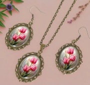 Zestaw biżuterii w kolorze starego złota Vintage Nowe