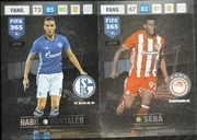PANINI UPDATE 2017 FIFA 365 FANS FAVOURITE BENTALEB UE98 SEBA UE99