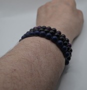 Komplet trzech bransoletek lapis lazuli-obsydian-ametyst 8mm/19cm