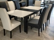 zestaw rozkładany stół 160-200cm x 90cm x 73cm + krzesła do jadalni 8 szt