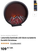 Latarenka kominek LED 32cm na baterie Eurohit Christmas