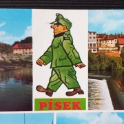 Szwejk 2 widokówki z miasta Pisek Czechosłowacja