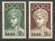 Saarland 1956 Mi 371-372 olimpiada sport**czysty