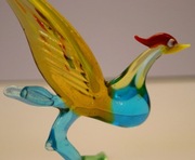 Szklany PTAK ze szkła w stylu MURANO-ręcznie wykonany.