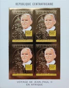 PAPIEŻ JP II - REP. ŚRODKOWOAFRYKAŃSKA 1993 - CHR. 190  KPL. BLOKÓW CIĘTE